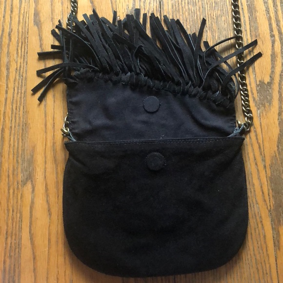 Suede fringed cross body bag - Picture 4 of 5
